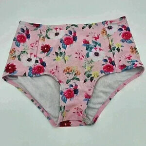 Pink Floral High-Rise Vintage Bikini Bottoms